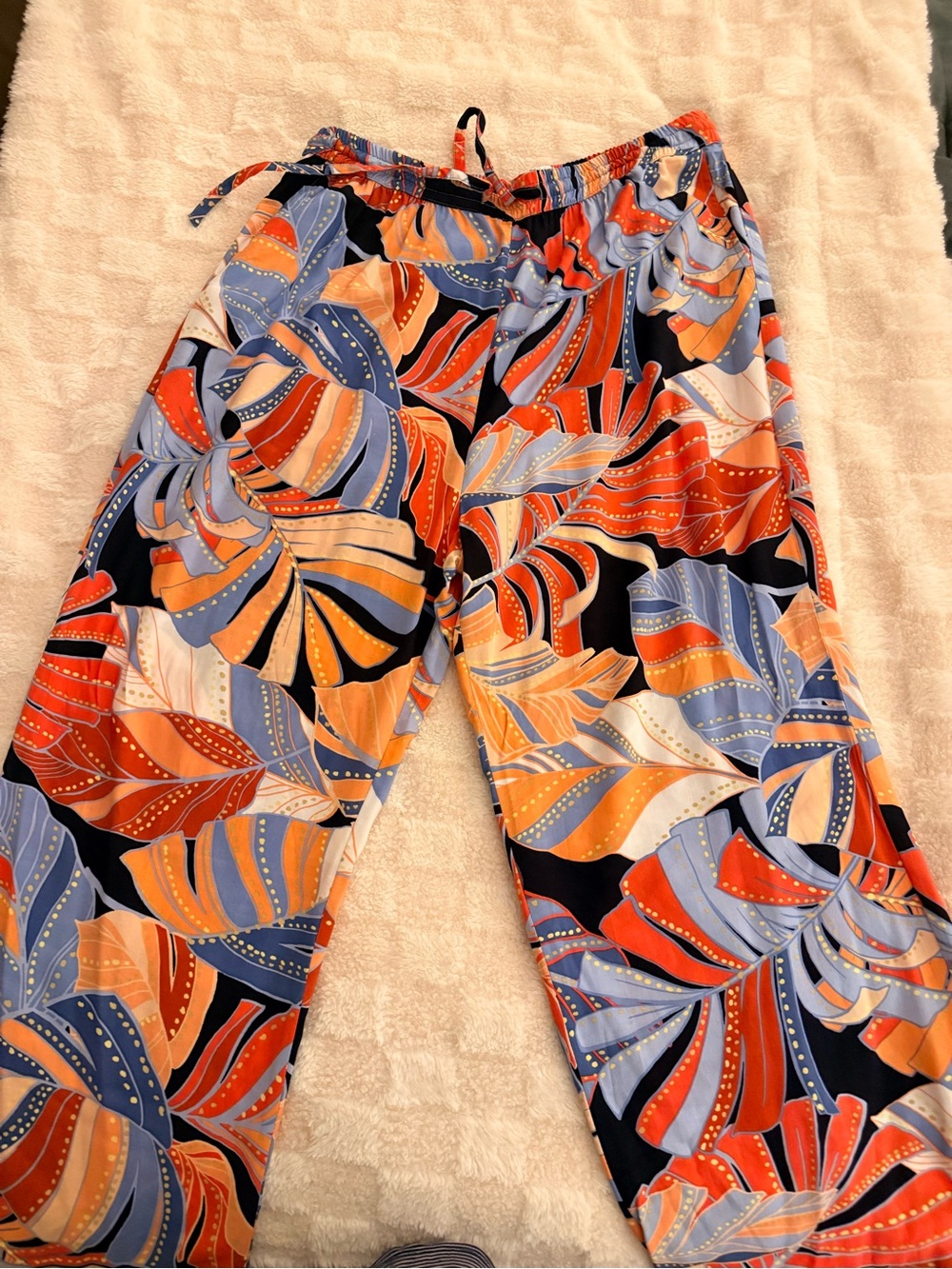 Vince Camuto Multicolor Leaf-print Wide Leg Trousers